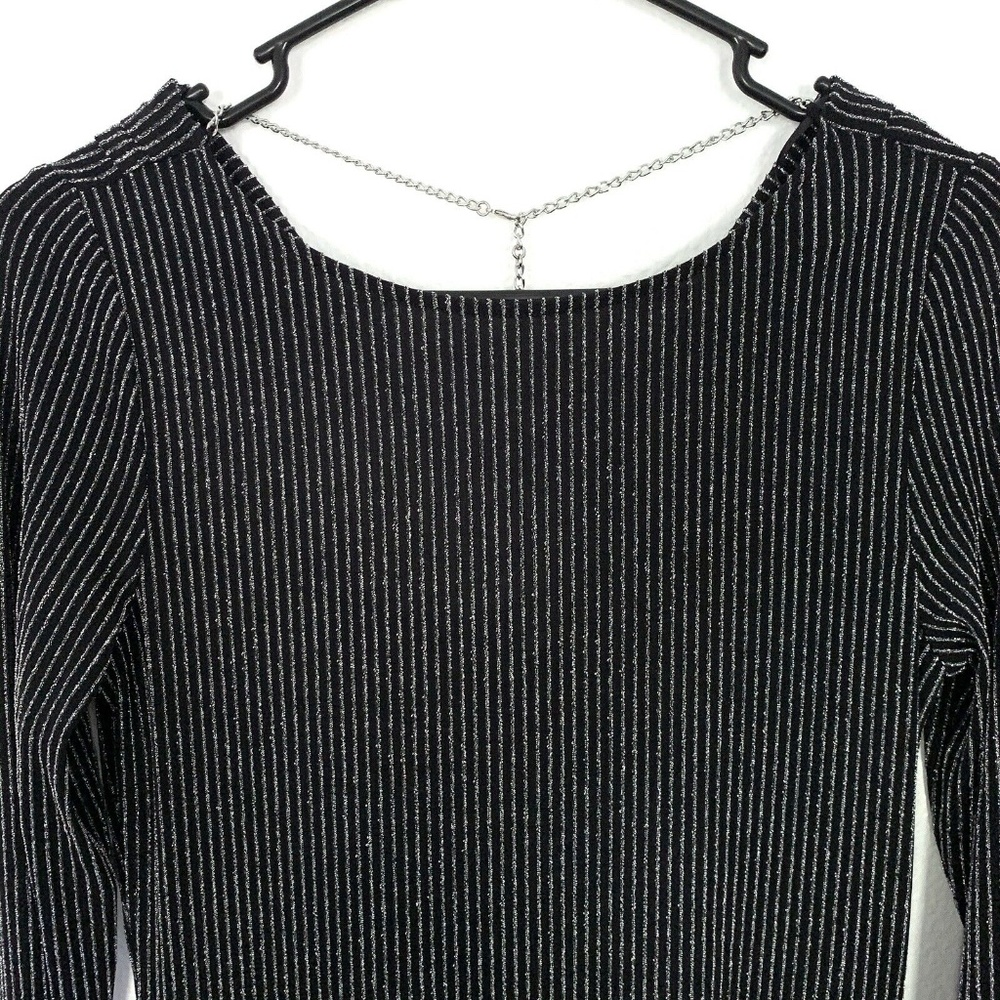 Michael Kors Black Metallic Stripe Cowl Back Dress - Picture 5 of 9